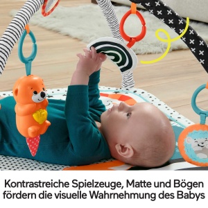 Covor de joaca Fisher-Price Tierfreunde, 3 in 1, cu muzica si lumini, 76x76 cm - Img 4