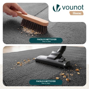 Covor VOUNOT 160x230 cm, rutschfeste, antiderapant, culoare antracit - Img 7