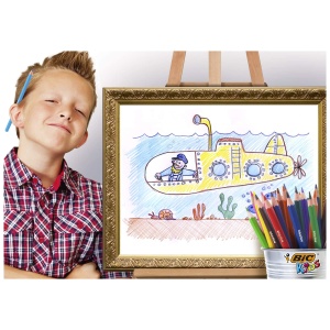 Creion colorat BIC Kids Evolution ECOlutions, 60 bucati, 50 material reciclat, bruchsicher - Img 4