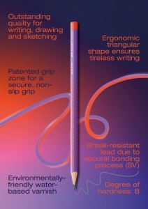 Creion Faber-Castell Grip 2001 B, set 6 bucati, culoare Blushing Sky - Img 5