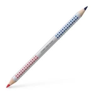 Creion Jumbo Faber-Castell Grip, 6 bucati, rosu-albastru - Img 2