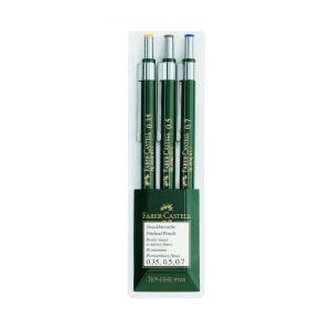 Creion mecanic Faber-Castell TK-FINE 9760, set 3 piese, cu radiera si mecanism de presiune