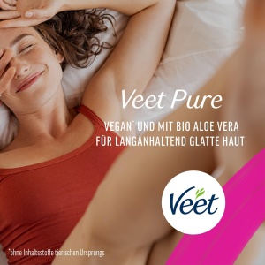Crema de indepartare a parului Veet Pure pentru corp, brate si picioare, 100 ml, pentru piele uscata - Img 6
