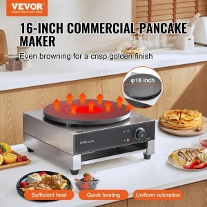 Crepe-Masina VEVOR 3000 W cu Placa Antiaderenta de 40 cm - Img 2