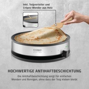 Crepes Maker CASO CM1300 8 trepte de temperatura suprafata antiaderenta 33cm NegruInox - Img 5