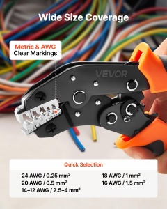 Crimpzange VEVOR cu functie de ratchet, 0,25-4 mm, ajustare presiune - Img 2