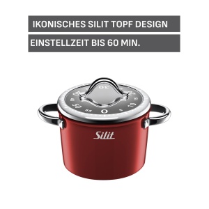 Cronometru de bucatarie Silit Vitaliano Rosso, 60 minute, design modern - Img 2