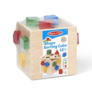 Cub sortator din lemn Melissa Doug, 12 forme colorate, pentru copii 2-5 ani - Img 9