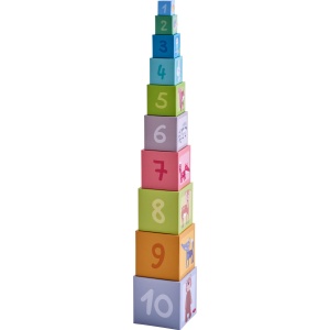 Cuburi de Stivuire HABA Waldfreunde - Set 10 Piese, Din Carton Stabil, Joc Educativ - Img 2