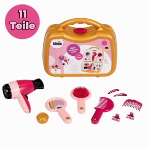 Cufar de Frizura Theo Klein 5559 cu Uscator de Par, Oglinda si Accesorii, Aurie - Img 2