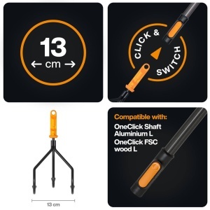 Cultivator Fiskars OneClick 1080684 19 cm Carbon NegruPortocaliu - Img 2