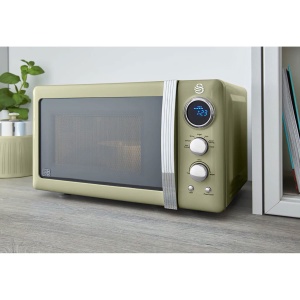 Cuptor cu microunde digital Swan SM22030GNEU, 20L, 800W, Verde, Design retro - Img 4