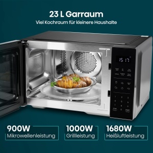 Cuptor cu microunde Hisense H23MOBS5HC, 23L, 900W, Air Fry, Negru - Img 4