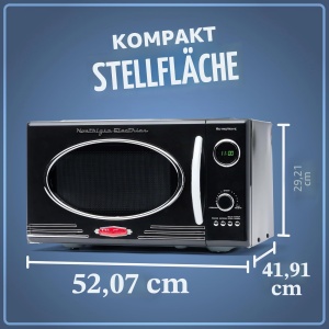 Cuptor cu microunde Retro Nostalgia, 25 litri, 800W, negru - Img 5