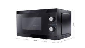 Cuptor cu microunde Sharp YC-MG01E-B, 20L, 800W, cu grill, negru - Img 6