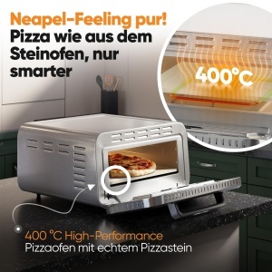 Cuptor de Pizza ProfiCook PC PO 1323, 400C, cu Pizzastein, 2100W - Img 2