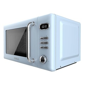 Cuptor digital cu microunde Cecotec cu gratar Proclean 5110 Retro Blue, 20L, 700W, 5 niveluri, cronometru de 60 min, 8 programe, mod dezghetare, design vintage albastru, blocare de siguranta, semnal de sfarsit de gatit - Img 2