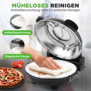 Cuptor electric pentru pizza NutriChef, 1200W, 30cm, negru - Img 6