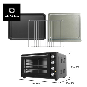 Cuptor electric Taurus Horizon 45L, 2000W, 15 functii - Img 3