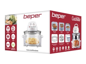 Cuptor Halogen BEPER BF.640, Capacitate 18 Litri, Timer 60 Minute, Alb - Img 6
