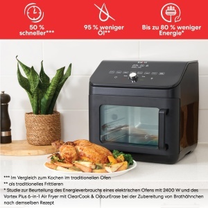 Cuptor Instant Air Fryer 13L cu capacitate XXL 9 Programe si Rotisor - Prajire Gratar Prajire Prajire Coacere Prajire Reincalzire Deshidratare si Impe - Img 5