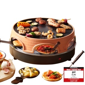 Cuptor pentru pizza Emerio PO-113255.4, 3 in 1, grill si raclette, pentru 6 persoane, culoare terracotta