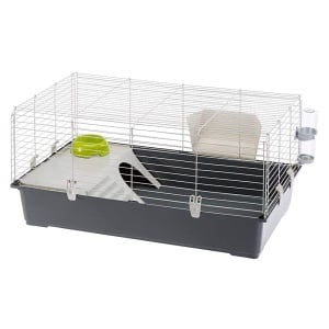 Cusca pentru rozatoare FERPLAST Rabbit 100 pentru iepuri cobai porcusori de Guineea din metal inclusiv accesorii iesle sticla de baut casa bol 95x57xh