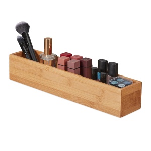 Cutie de depozitare din bambus Relaxdays, 7 x 38 x 8 cm, culoare natur