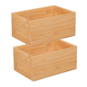 Cutie de depozitare din bambus Relaxdays, stabila, 14 x 30 x 20 cm, natur - Img 6