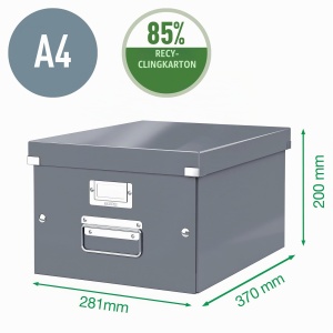 Cutie de depozitare Leitz Click Store 16L, rosie, din 85 hartie reciclata - Img 5