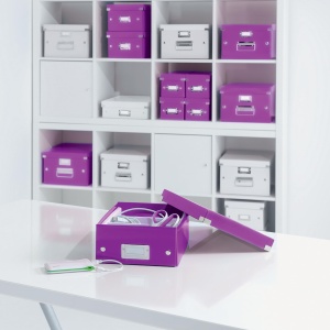 Cutie de depozitare Leitz Click Store 60580062, Violeta, 28,1 x 10 x 37 cm, 6 kg - Img 6