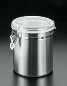 Cutie de depozitare Metaltex 1L Inox cu capac transparent - Img 2