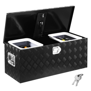 Cutie de unelte din aluminiu VEVOR, 899x370x370 mm, capacitate 40 kg, negru