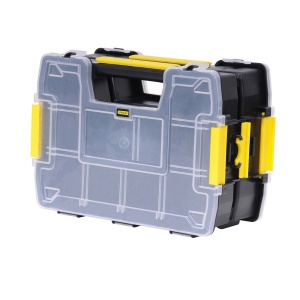 Cutie de unelte Stanley Sortmaster Doppelorganizer STST1-71197, transparent-negru-galben, 10 compartimente