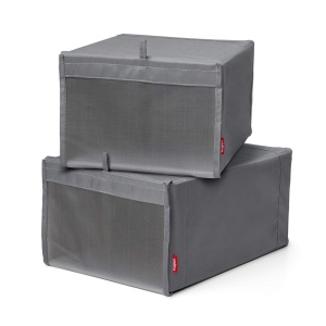 Cutie pentru incaltaminte Rayen, 2 bucati, cu fermoar si fereastra din plasa, dimensiuni 23 x 34 x 16 cm - Img 2