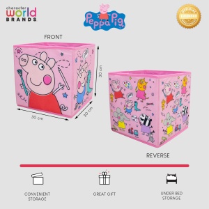 Cutii de depozitare Peppa Pig, set 2 bucati, 30x30x30 cm, design colorat - Img 2