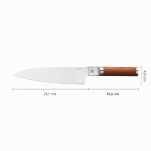 Cutit de Bucatarie Fiskars Norden, 21,1 cm, Otel German, Maner din Lemn de Birca - Img 2
