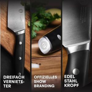 Cutit de Bucatarie MasterChef, 20cm, din Otel Inoxidabil, Super Ascutit - Img 4