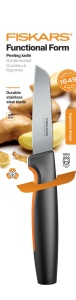 Cutit de curatat Fiskars Functional Form, lama 8 cm, ergonomic, inox, argintiunegruportocaliu - Img 6