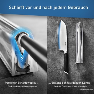 Cutit Tefal Eversharp Santoku 165 cm Negru cu Sistem de Ascutire Integrat - Img 5