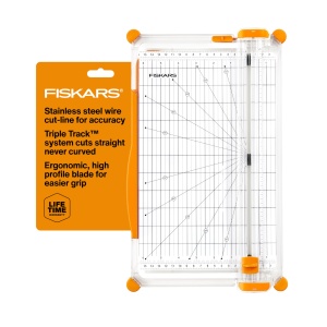 Cutter de hartie Fiskars SureCut Deluxe 30,5 cm, design ergonomic, taiere precisa - Img 1