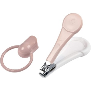 Cutter unghii pentru bebelusi BEABA, ergonomie, otel inoxidabil, roz