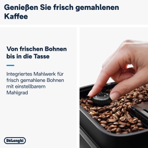 De'Longhi Magnifica Evo ECAM 292.81.B Aparat de cafea complet automat cu sistem de lapte LatteCrema, 7 butoane de selectare directa pentru cappuccino, espresso si alte specialitati de cafea, functie 2 cani, negru - Img 7