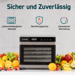 Deshidrator Alimente COSORI 650W 6 Tavi Inox Timer 48h 35-75degC - Img 2