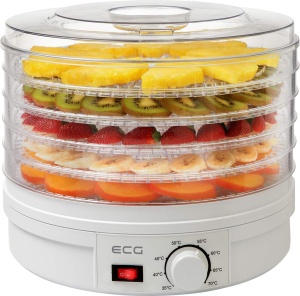 Deshidrator de alimente ECG SO 375, 250 W, 5 compartimente, control temperatura 35-70 C, alb - Img 1