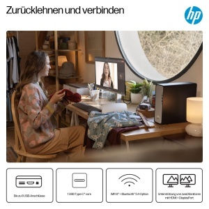 Desktop HP OmniDesk Slim S03-0230ng, Intel 300, 8 GB RAM, 512 GB SSD, Meteor SilverJack Black - Img 6