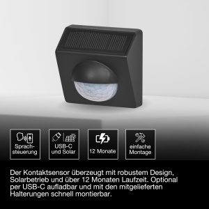 Detector de miscare OSRAM SMART WIFI pentru exterior, IP65, cu solar, antracit - Img 4