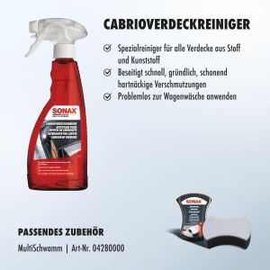 Detergent pentru cabriolete SONAX 500 ml - curatare stofe si plastic - Img 3