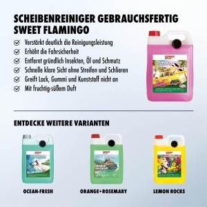 Detergent pentru parbriz SONAX Sweet Flamingo, 5 Litri, fara dungi - Img 3