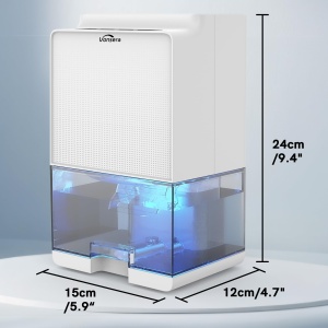 Dezumidificator, dezumidificator electric de 1000 ml cu oprire ultra-silentioasa si automata, mini dezumidificator portabil de camera, dezumidificator pentru dormitor, baie, dulap, camera pentru copii - Img 2